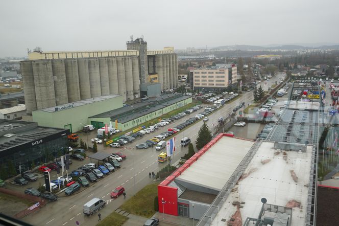 Widok na Targi Kielce i okolice z wieży Sigma