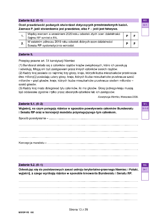 Matura 2023 WOS rozszerzony - arkusze CKE formuła 2023