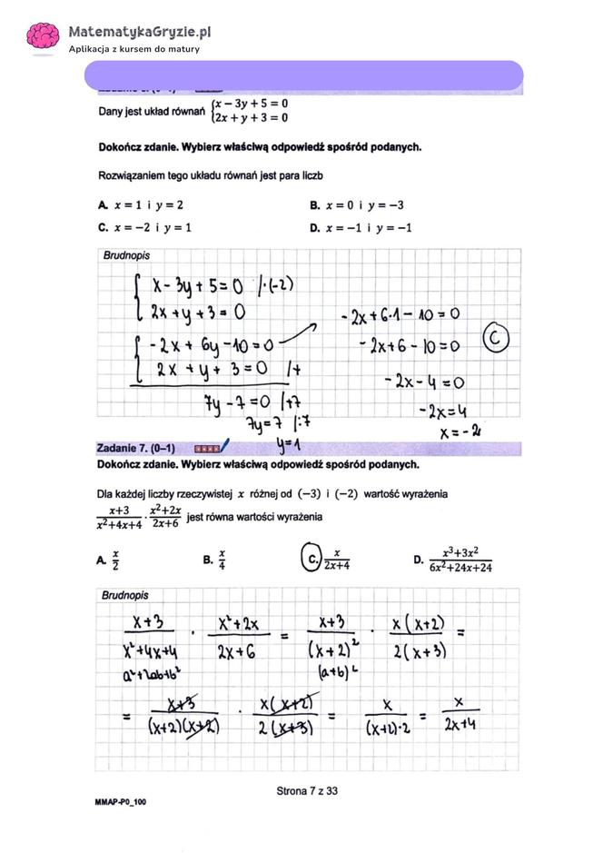 Matura próbna 2023 - odpowiedzi z matematyki