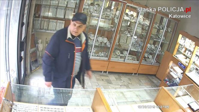 Katowice: Złodziej biżuterii poszukiwany przez policję. Skradł paletę o wartości 40 tys. złotych!