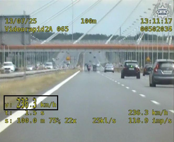 Gliwice: Motocyklista pędził na złamanie karku. Na liczniku miał prawie 240 km/h