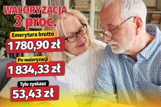 Waloryzacja emerytur 3 proc.