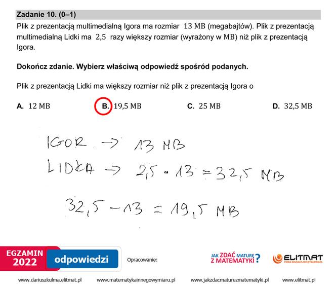 Egzamin ósmoklasisty 2022: Matematyka. ARKUSZ CKE i ODPOWIEDZI [25.05.2022]