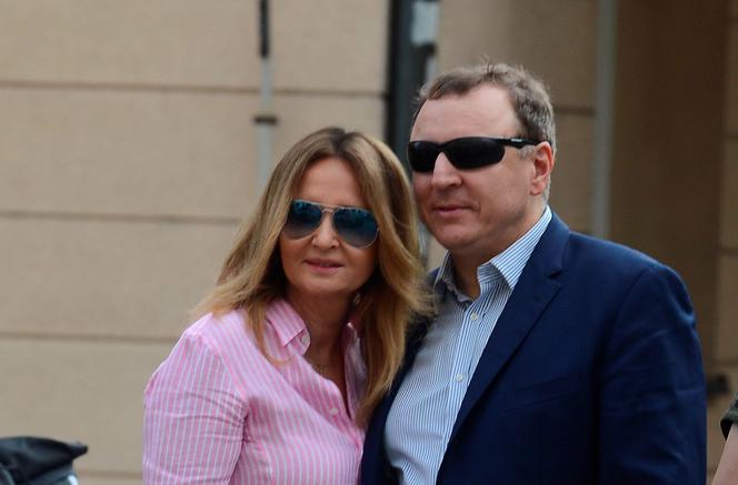 Jacek Kurski z żoną na spacerze w Opolu