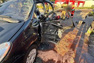 Wypadek na skrzyżowaniu Chrobrego z Trasą Prezydenta Władysława Raczkiewicza w Toruniu