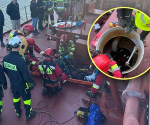 Wypadek w stoczni. Pracownik wpadł do zbiornika paliwowego