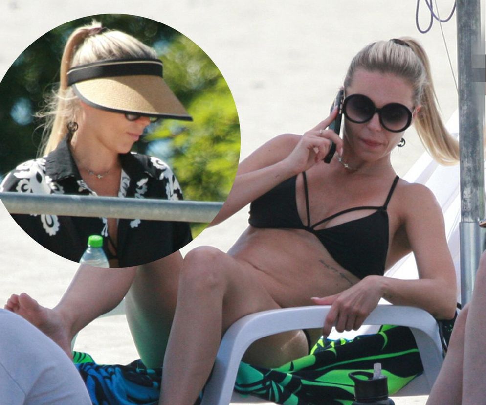Marlena Muranowicz, wkrótce była żona Mroczka w bikini na plaży.