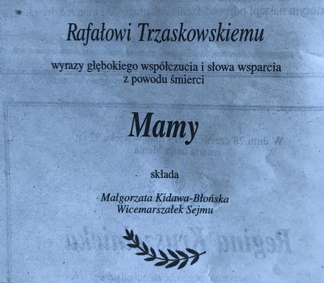 Trzaskowski nekrologi