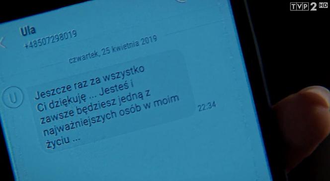 M jak miłośc, odcinek 1457: sms od Uli (Iga Kreft)