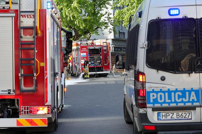 Pożar w biurowcu w Warszawie