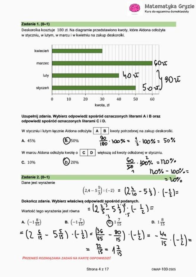 Egzamin ósmoklasisty matematyka 2025: ODPOWIEDZI, arkusze CKE [14.05.2025]