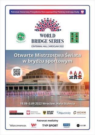 Plakat MŚ 2022 w brydżu sportowym