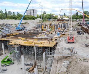 Trwa budowa tunelu średnicowego w Łodzi. Na zdjęciach budowa przystanku Łódź Koziny