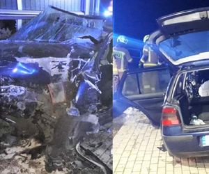 Kompletnie pijany 19-latek roztrzaskał volkswagena. Został poważnie ranny
