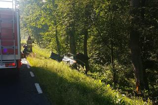 Kamieńczyk. Trzech ciężko rannych mężczyzn! Ich audi roztrzaskało się o drzewo na DK nr 62 [ZDJĘCIA]