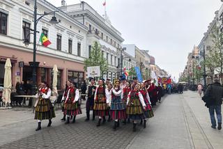 Pochód studentów ulicą Piotrkowską