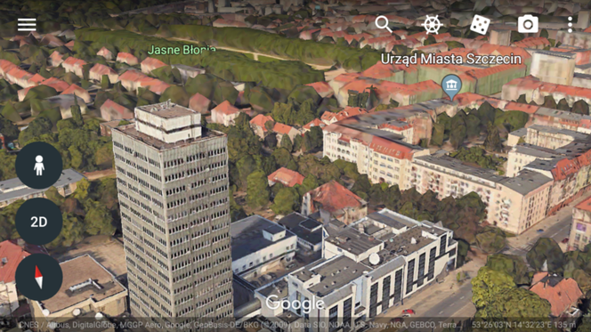 Trójwymiarowy Szczecin w Google Earth