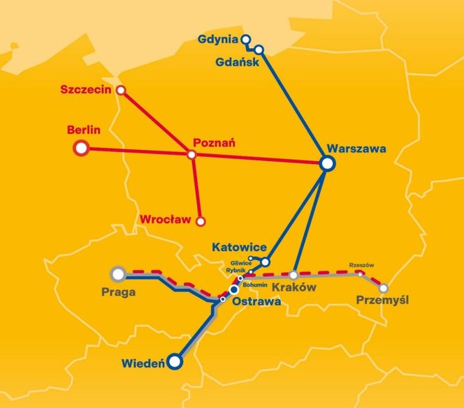 RegioJet rozszerza sieć połączeń do polskich miast