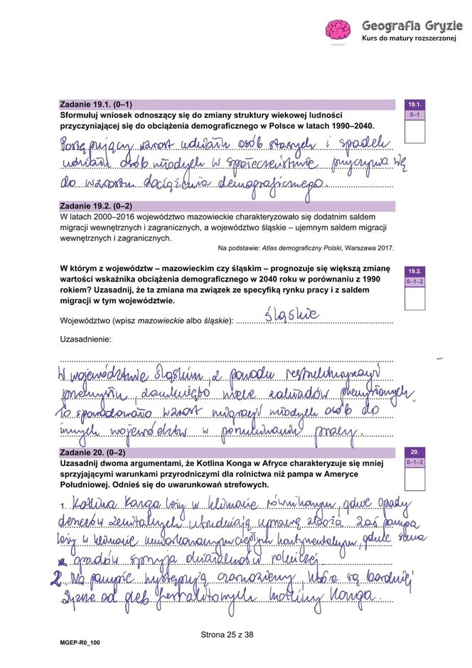 Matura próbna 2024 - geografia