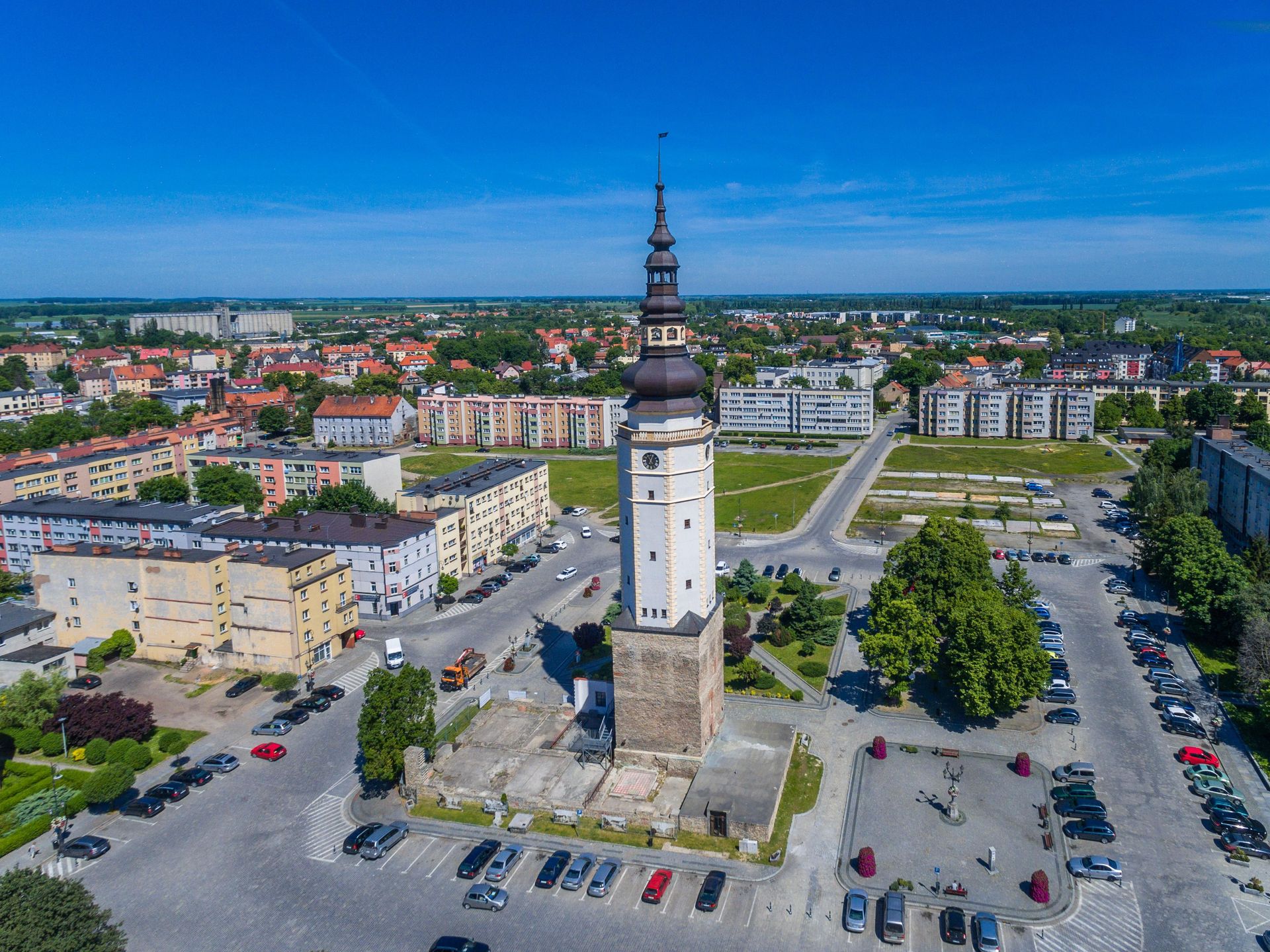 Wieża ratusza w Strzelinie w 2017 r.