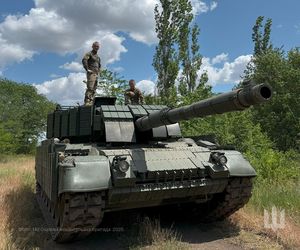 Ukraiński Leopard 1A5 na polowaniu. Przyczaił się na rosyjską piechotę