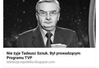Tadeusz Sznuk nie żyje. Tysiące osób reaguje na wirus