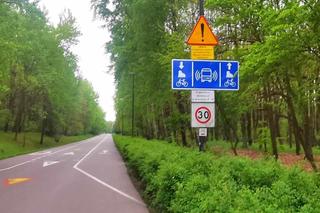 Blees BB-1 jeździ po głównej alei w parku