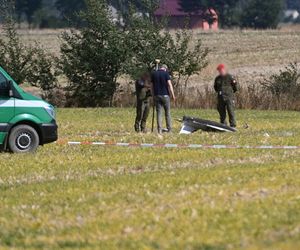 Miejsce upadku rosyjskiego drona w Wohyniu