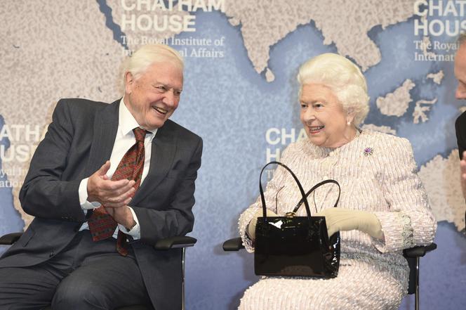 David Attenborough i królowa Elżbieta II