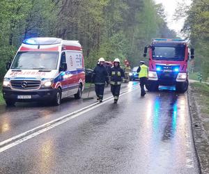 Wypadek na drodze nr 42 w Brodach. Zderzyły się dwa auta osobowe