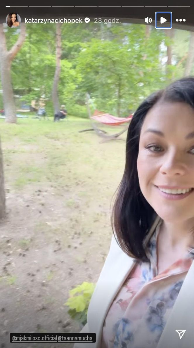 M jak miłość. Kinga (Katarzyna Cichopek) na planie