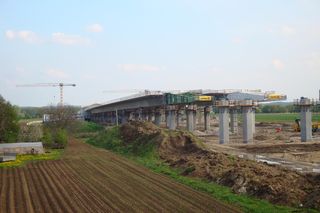 Most w Rozgartach pod Grudziądzem, 2010 w budowie