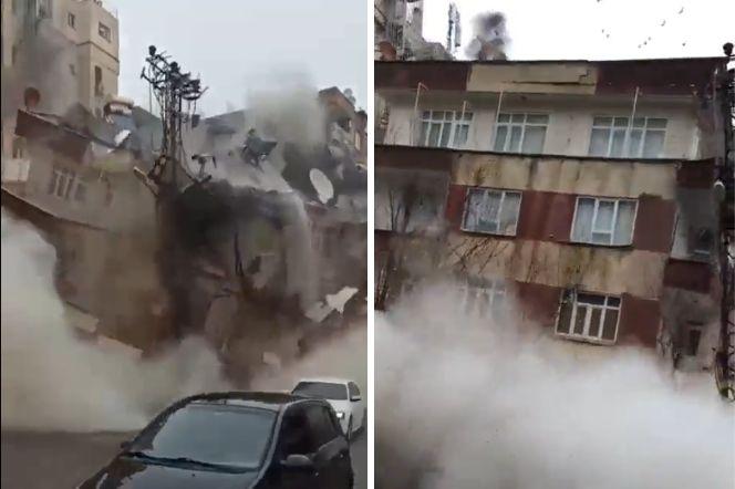 Trzęsienie ziemi w Turcji. Przerażające nagrania w sieci. Widać moment zawalania się budynków
