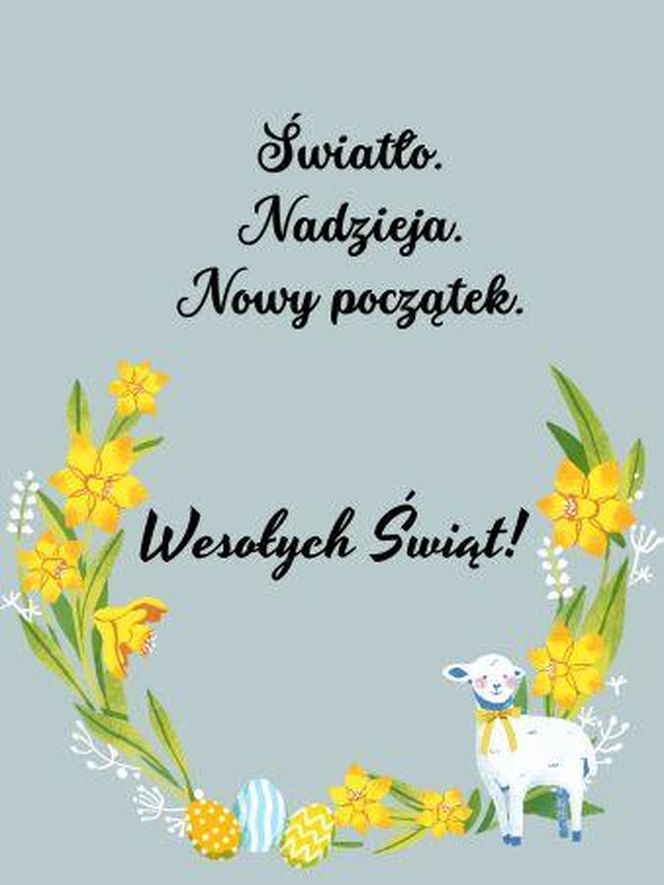 Kartka wielkanocna z życzeniami
