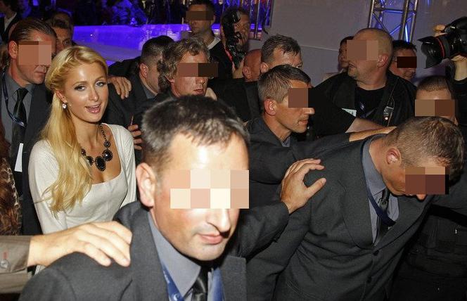 Paris Hilton w Polsce, ochroniarze Paris Hilton