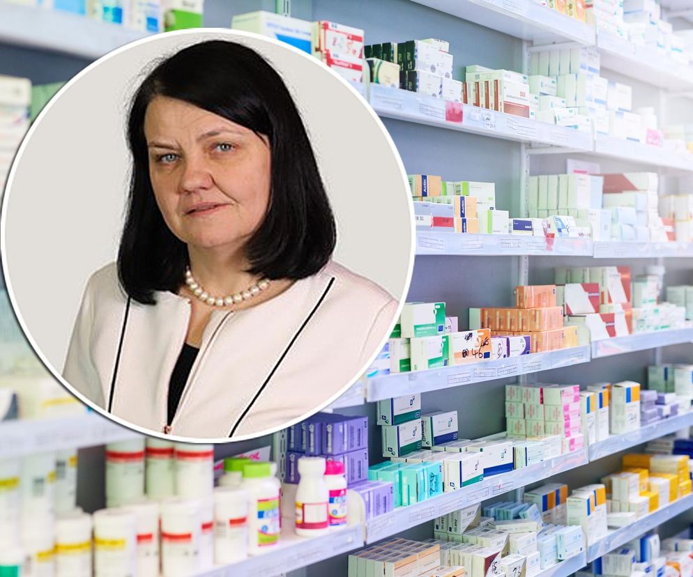 Wiceministra zdrowia Katarzyna Kacperczyk na tle półek z lekami w aptece, ilustrująca nową listę leków refundowanych od 1 października 2025. W serwisie Super Biznes przeczytasz więcej o rekordowej liczbie refundacji oraz nowych terapiach dla chorób rzadkich i onkologicznych.