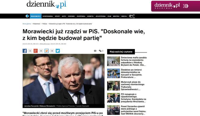 Morawiecki juz rządzi partia. Burza po publikacji SE