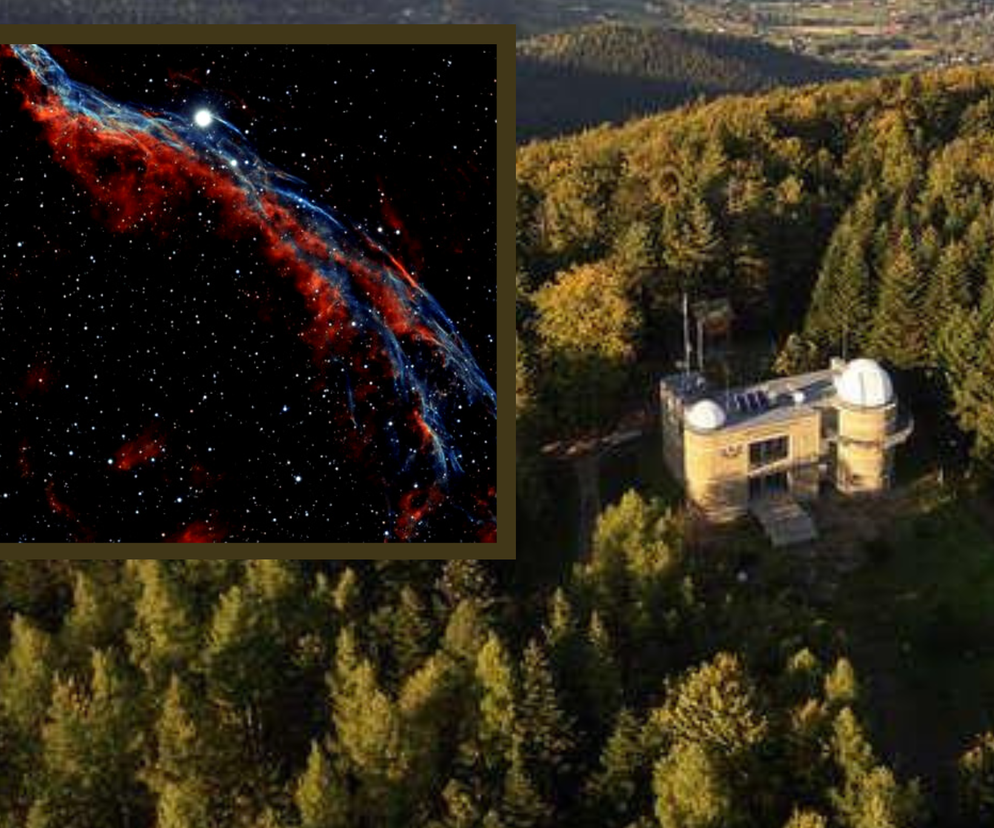 Szczyt Lubomira z lotu ptaka/Pętla Łabędzia zaobserwowana w Astro Centrum Chełmiec