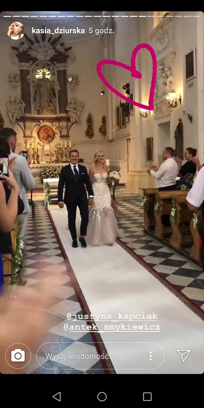 Kasia Dziurska na ślubie Antka Smykiewicza