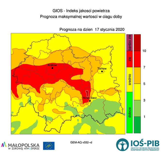 Prognoza smogu w Małopolsce