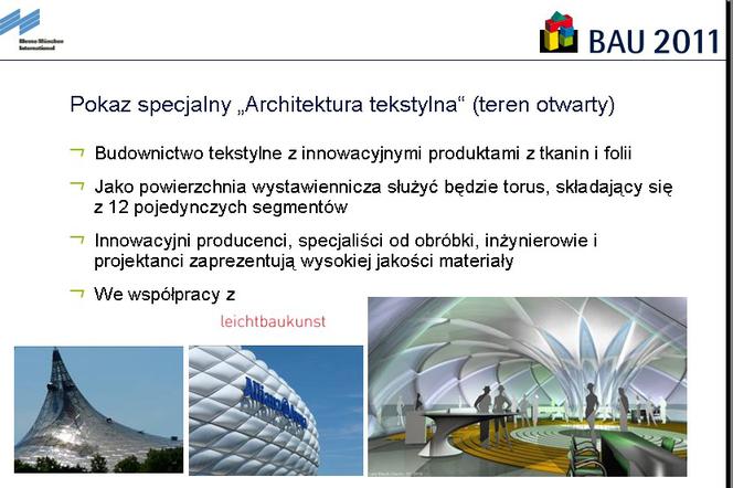 Światowe Targi Architektury, Materiałów i Systemów Budowlanych w Monachium, czyli BAU 2011