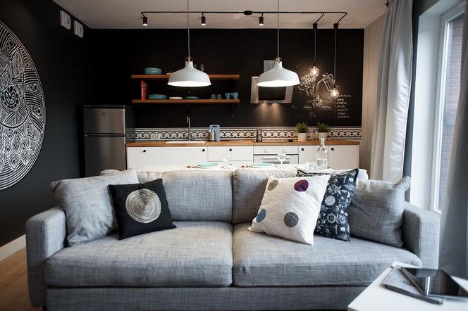 Wnętrza mieszkania o pow. 40 m2: aranżacja w stylu loft