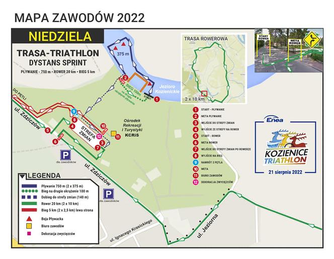 Mapa trasy Enea Kozienice Triathlon