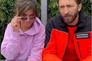 Na sygnale na planie. Piotrek (Dariusz Wieteska), Martyna (Monika Mazur)