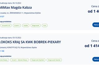 Ceny węgla ze strony cieplo.gov.pl