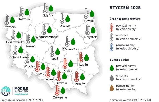 Pogoda długoterminowa IMGW zima 2024/2025