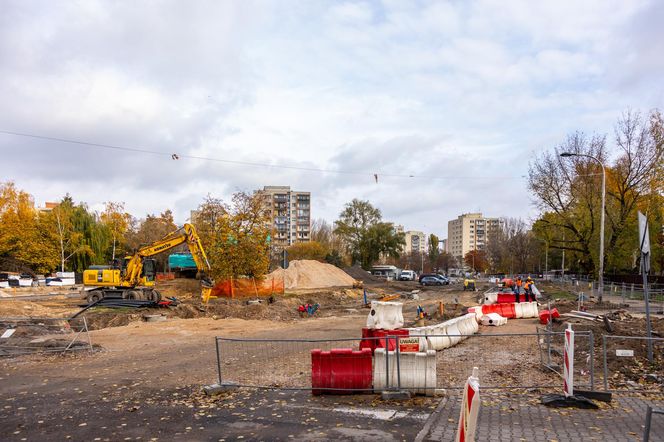 Budowa tramwaju na Stegny w Warszawie