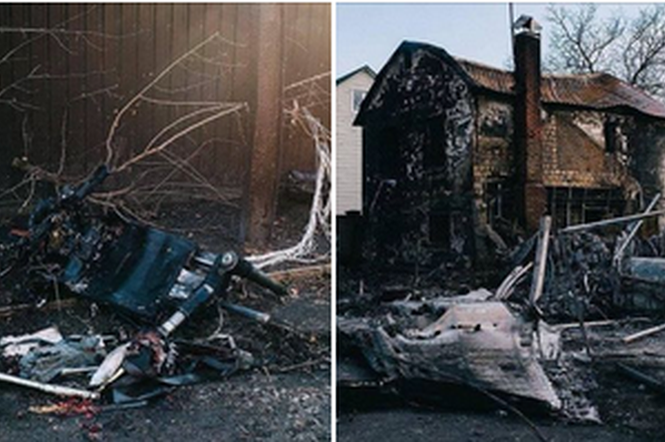 Wojna w Ukrainie: Na dom w Kijowie spadł zestrzelony rosyjski samolot