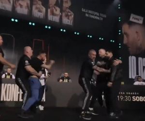 Wielka zadyma na konferencji FAME MMA 20! Ferrari zaatakował Wiewióra. Ochrona ledwo dała radę