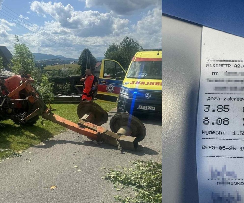 Pijany jak bela 48-latek uderzył ursusem w drzewo i staranował szopę. Miał 8 promili!
